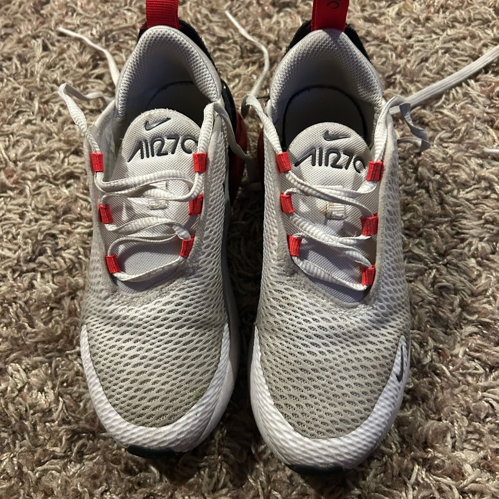 Nike Kids Air 270 White and Red Sneakers